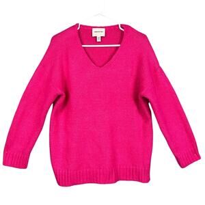 Industry Women’s Wool Blend Sweater Hot Pink Size M Normcore Cabincore Cozy